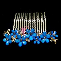 Accesoriu modern pentru decor par CA039LL Auriu cu cristale Bleumarin